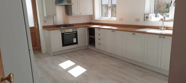Empty kitchen following a property clean