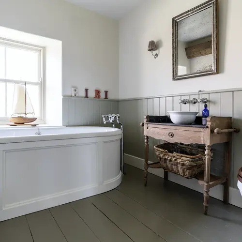 Bathroom with bath and basin