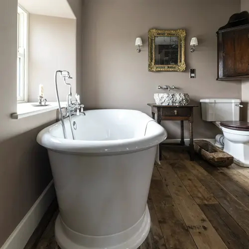 Freestanding bath and bathroom surfaces