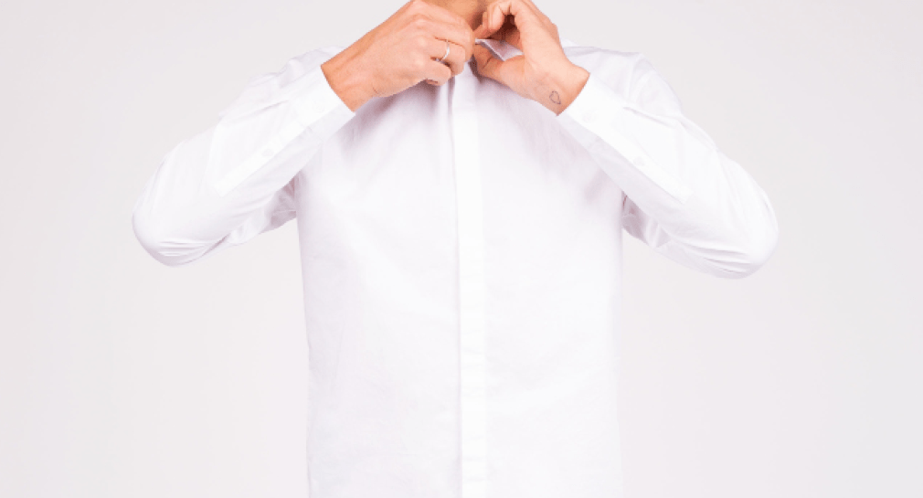 A photo of a white crisp shirt.